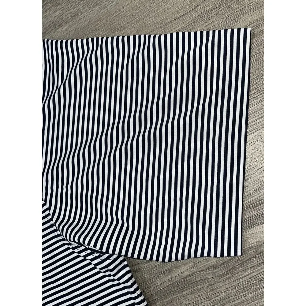 FJ Footjoy Mens Golf Polo Shirt Short Sleeve Blue & White Stripes Large - Picture 5 of 9